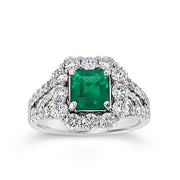 Irisa by Martin Binder Emerald & Diamond Ornate Ring