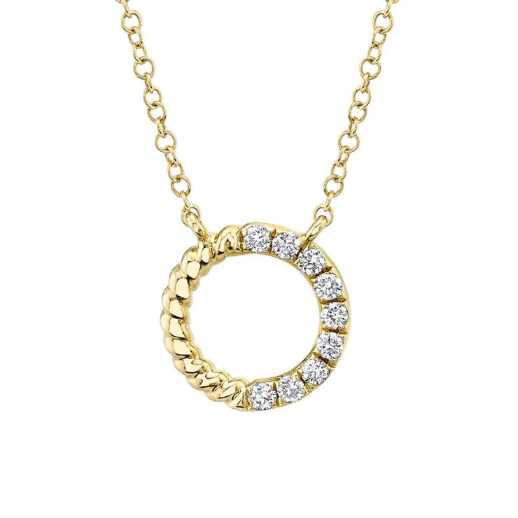 Shy Creation Diamond Circle Necklace (0.12 ct)