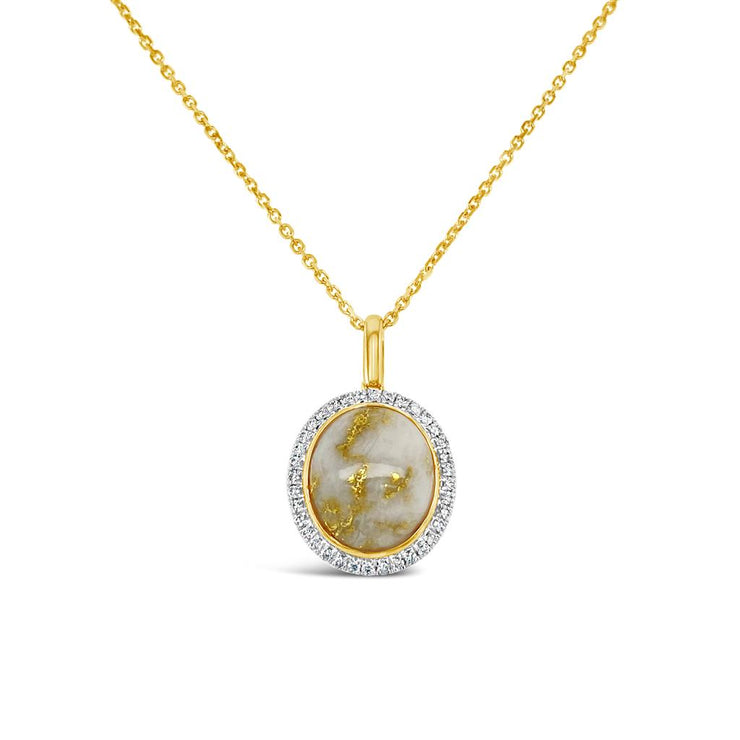 Irisa by Martin Binder Quartz & Gold and Diamond Pendant