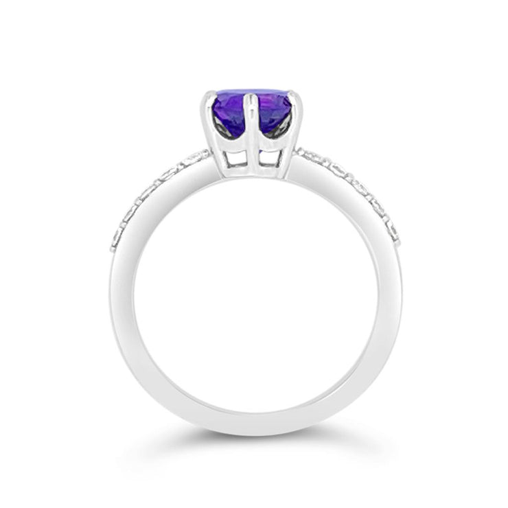 Irisa by Martin Binder Round Amethyst & Diamond Ring