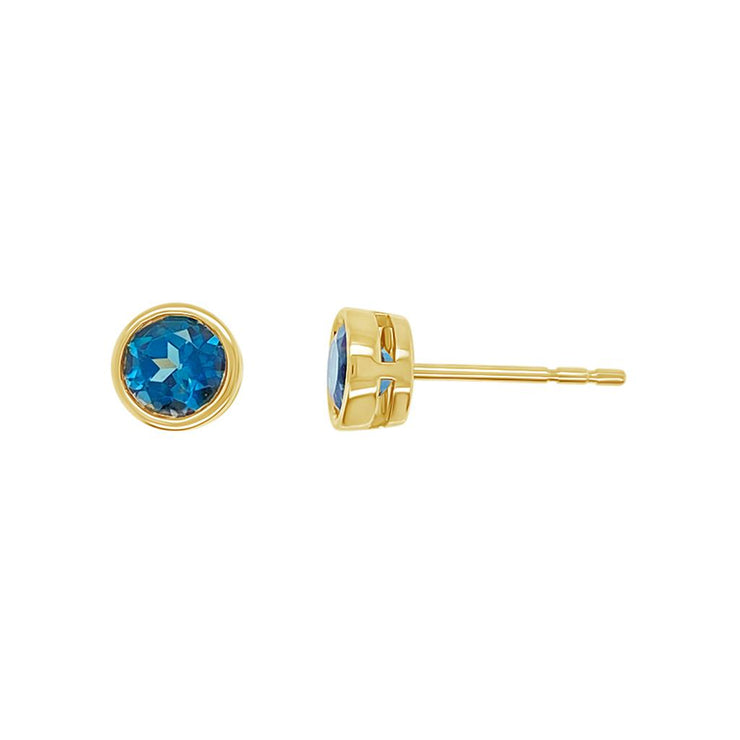 Irisa by Martin Binder London Blue Topaz Bezel Stud Earrings