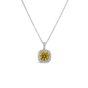 Clara by Martin Binder Yellow Diamond Halo Necklace (0.72 ct. tw.)