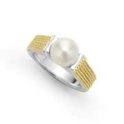 LAGOS Luna Two-Tone Pearl & Diamond Ring