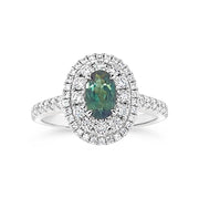 Irisa by Martin Binder Alexandrite & Diamond Double Halo Ring