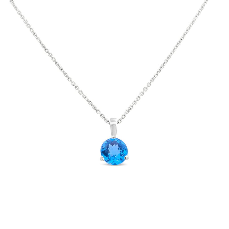 Irisa by Martin Binder Swiss Blue Topaz Solitaire Gemstone Necklace