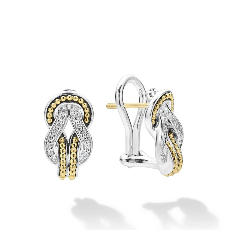 LAGOS Newport Large Diamond Omega Clip Earrings