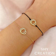 Shy Creation Diamond Love Knot Circle Bracelet (0.07 ct)