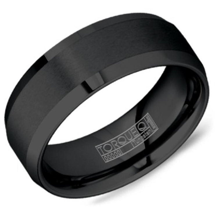 Crown Ring Torque Black Tungsten 8mm Wedding Band