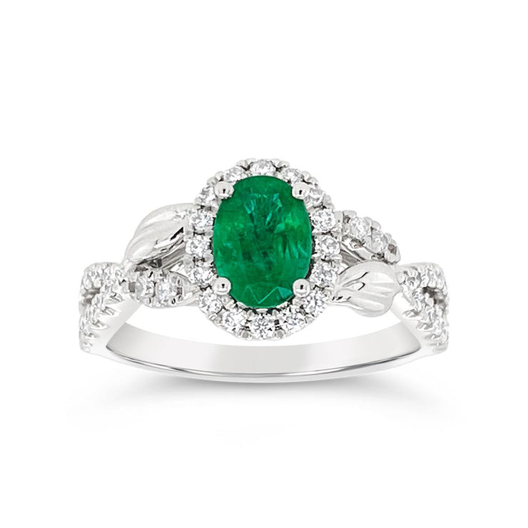 Irisa by Martin Binder Emerald & Diamond Swirl Ring