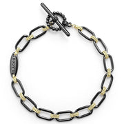 LAGOS Signature Caviar Yellow Gold & Black Ceramic Bracelet