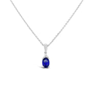 Irisa by Martin Binder Oval Blue Sapphire & Diamond Accent Necklace