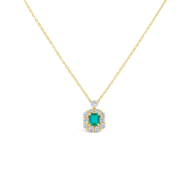 Irisa by Martin Binder Emerald & Diamond Halo Necklace