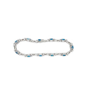 Irisa by Martin Binder London Blue Topaz & Diamond Station Bracelet