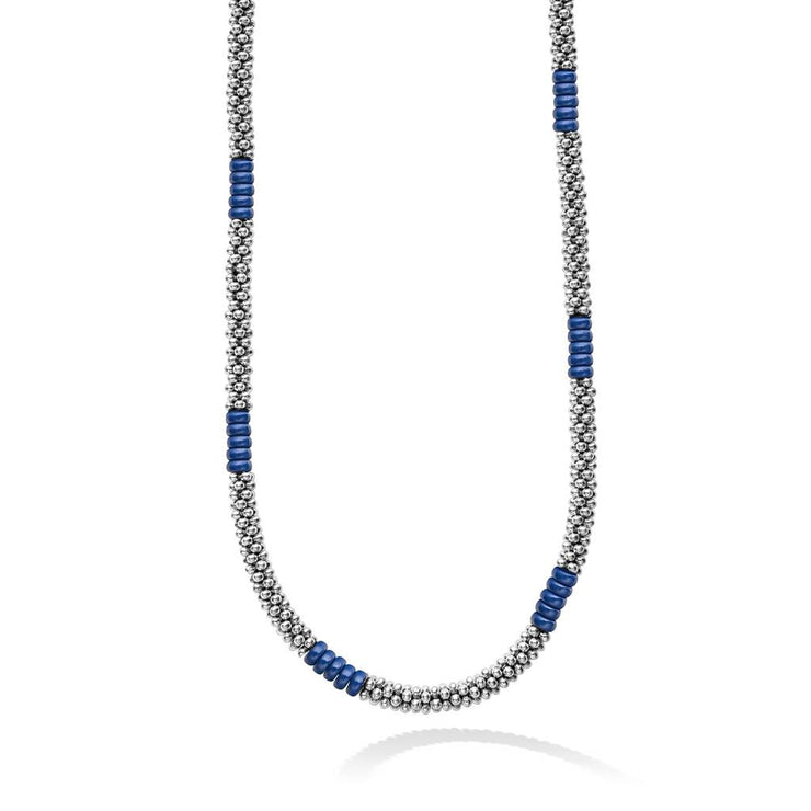 LAGOS Blue Caviar Silver Station Ceramic Beaded Necklace