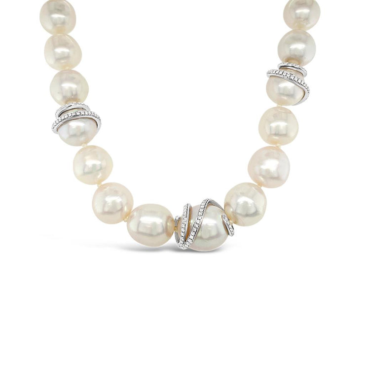 Tara South Sea Pearl & Diamond Orbit Strand Necklace