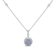Irisa by Martin Binder Blue Sapphire & Diamond Halo By the Yard Necklace