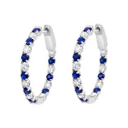 Irisa by Martin Binder Blue Sapphire & Diamond Hoop Earrings