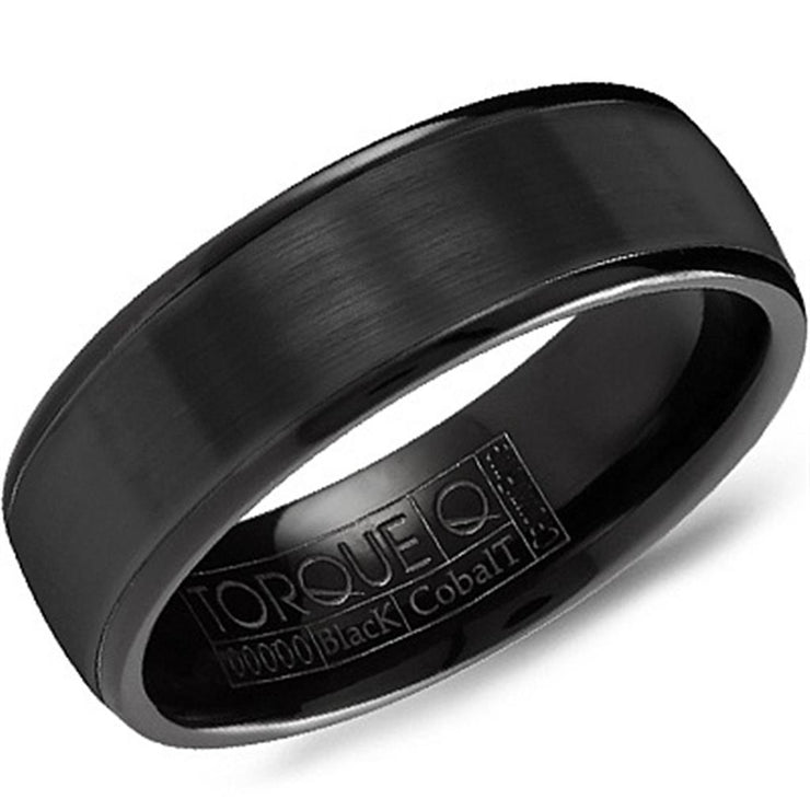 Crown Ring Torque Black Cobalt 7mm Wedding Band
