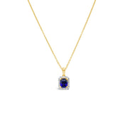 Irisa by Martin Binder Blue Sapphire & Diamond Halo Pendant Necklace