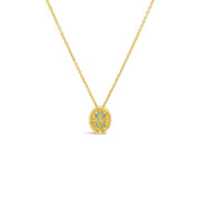 Irisa by Martin Binder Oval Emerald & Diamond Halo Necklace