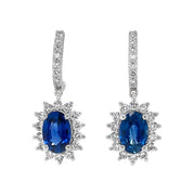 Irisa by Martin Binder Ornate Halo Blue Sapphire & Diamond Earrings