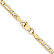 Aura by Martin Binder Gold 2.75mm Flat Figaro Chain Necklace