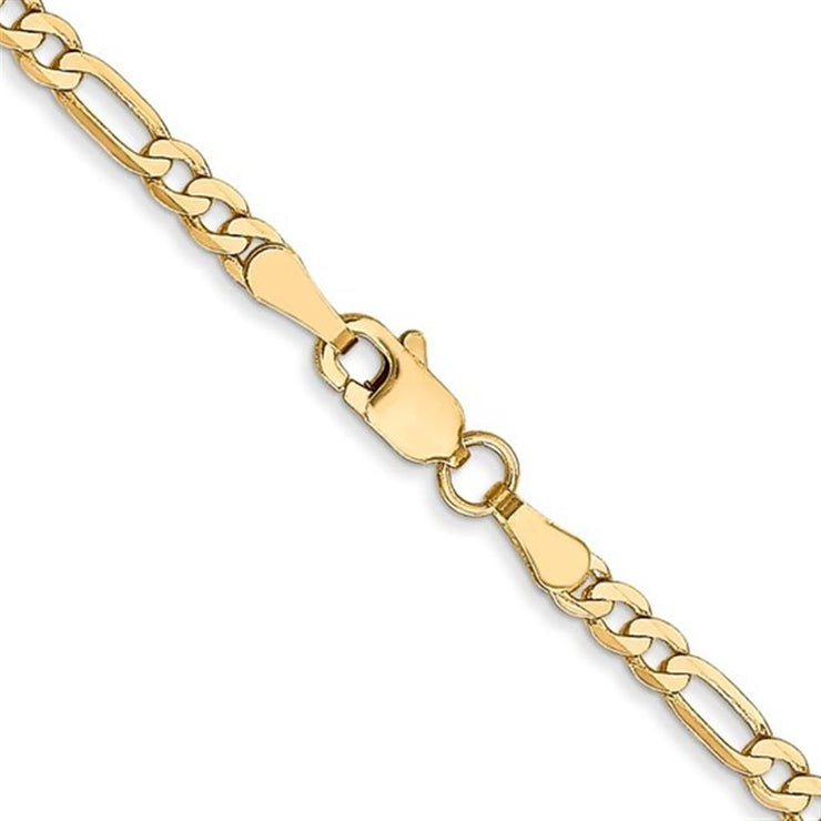 Aura by Martin Binder Gold 2.75mm Flat Figaro Chain Necklace