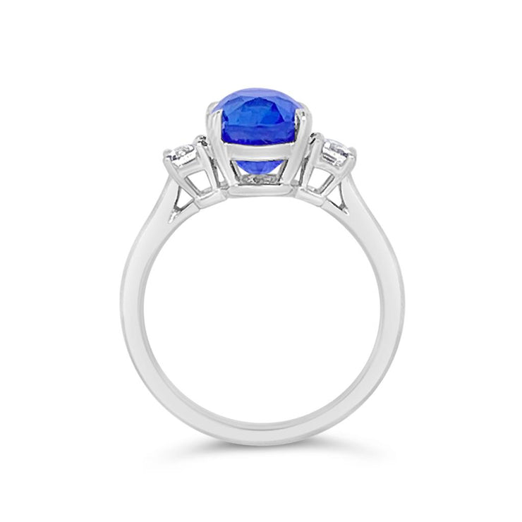 Irisa by Martin Binder Platinum Blue Sapphire & Diamond Three Stone Ring
