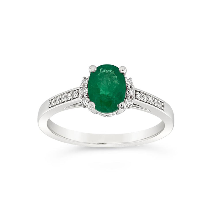 Irisa by Martin Binder White Gold Emerald & Diamond Ring (0.94 ct. tw. Gemstone)