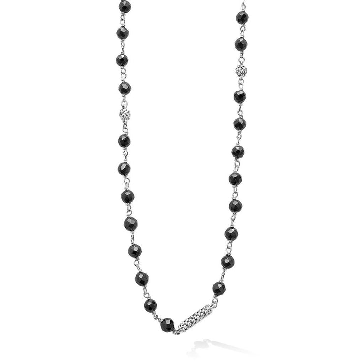 LAGOS Caviar Icon Black Ceramic Beaded Chain Long Necklace