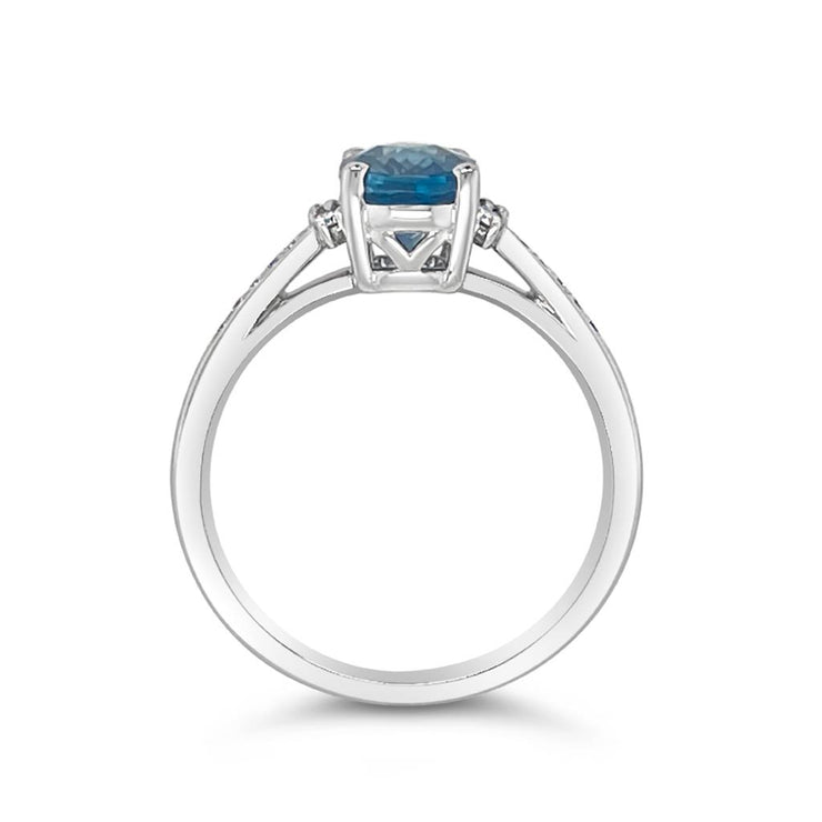 Irisa by Martin Binder Oval London Blue Topaz & Diamond Ring