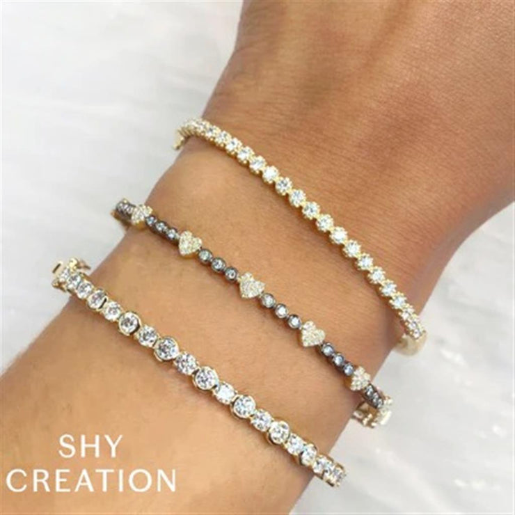 Shy Creation Diamond Bezel Bangle Bracelet (1.88 ct)