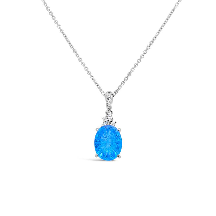 Irisa by Martin Binder Oval Blue Topaz & Diamond Necklace