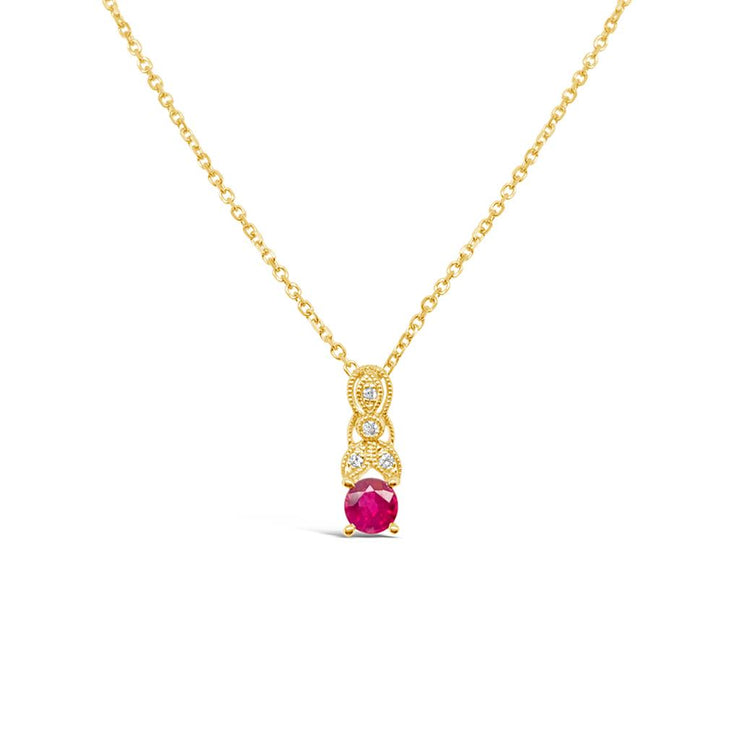 Irisa by Martin Binder Ruby & Diamond Filigree Pendant Necklace