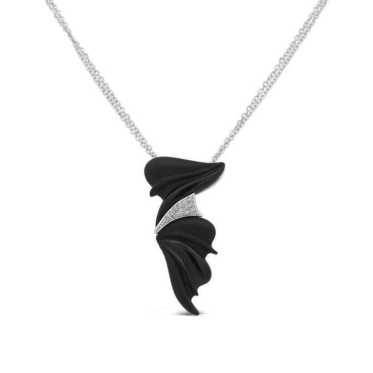 Irisa by Martin Binder Black Agate & Diamond Freeform Necklace
