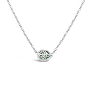 Irisa by Martin Binder Pear Emerald & Diamond Halo Necklace