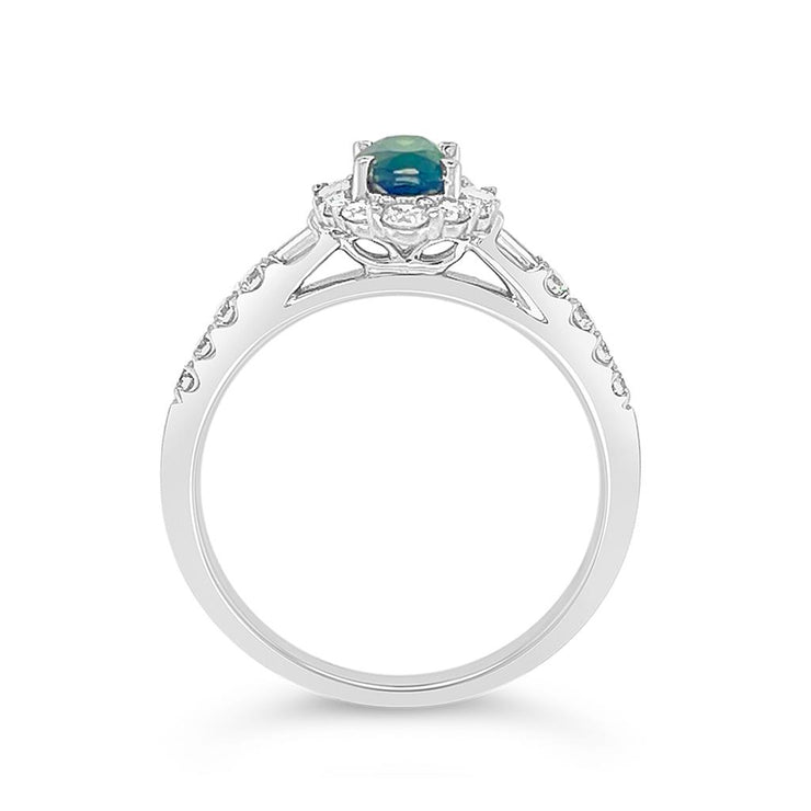 Irisa by Martin Binder Alexandrite & Diamond Unique Halo Ring