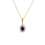 Irisa by Martin Binder Blue Sapphire & Halo Diamond Pendant