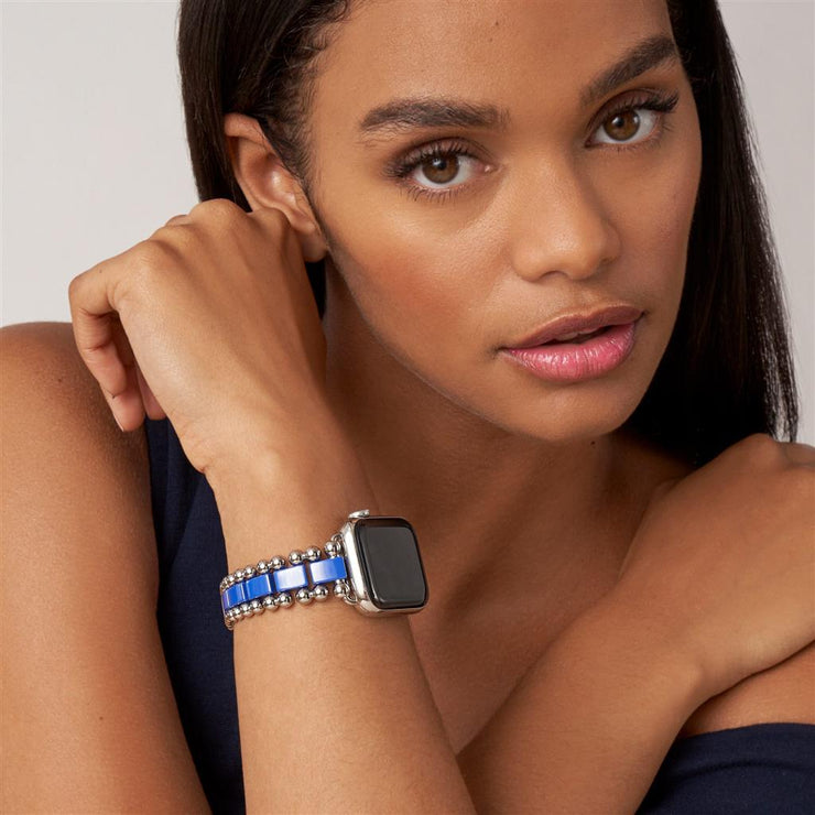 LAGOS Smart Caviar Ultramarine Blue Ceramic & Stainless Watch Bracelet