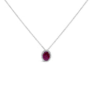 Irisa by Martin Binder Oval Ruby & Diamond Halo Necklace