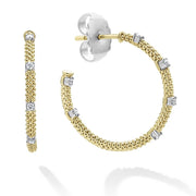 LAGOS Signature Caviar Gold & Diamond Superfine Hoop Earrings